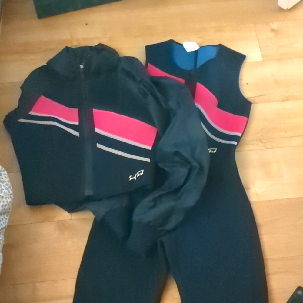 Wet Suit 2 Pieces Blue & Pink. Size 8 Youth